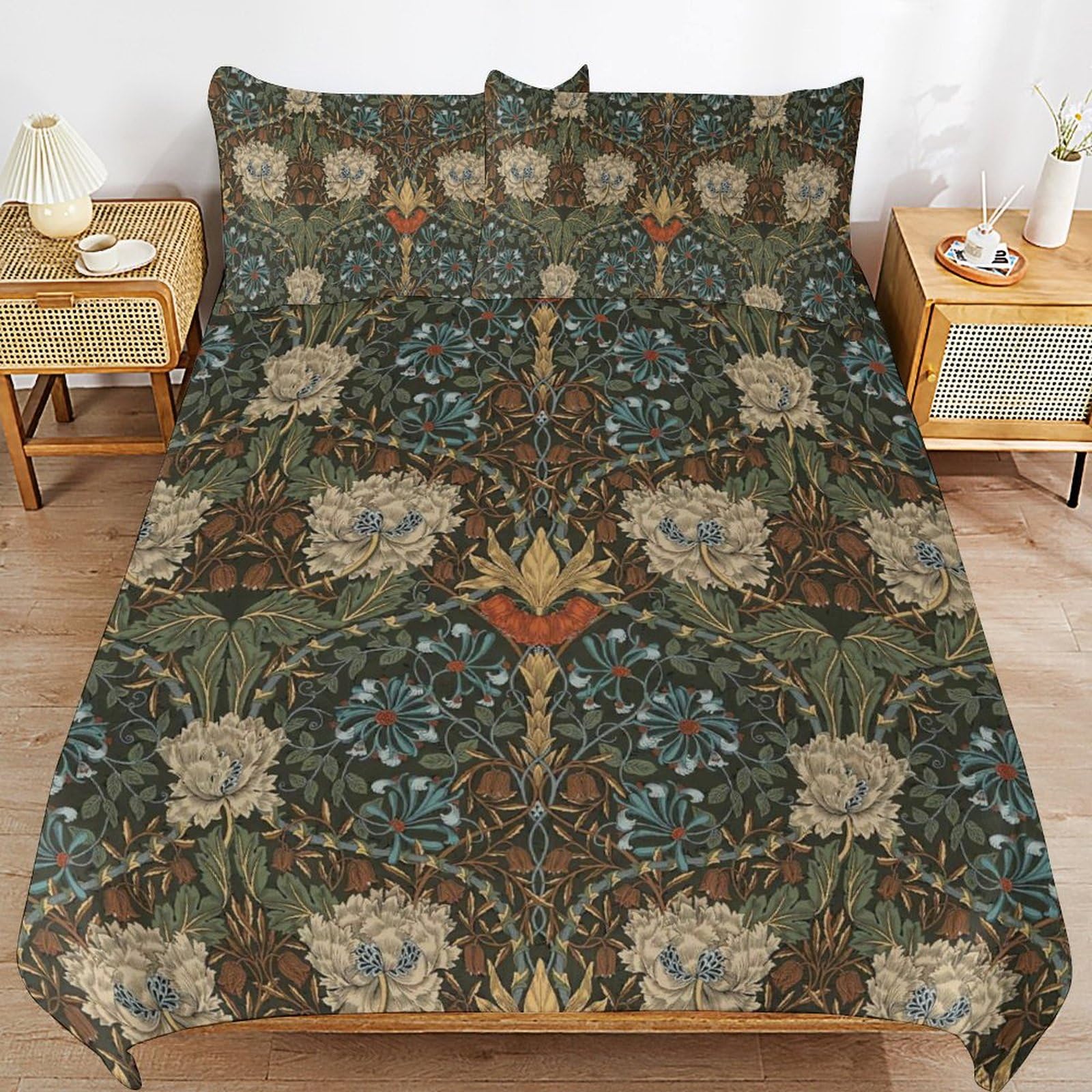 William Morris 掛け布団カバー 枕カバー セット　シングル Amazon｜William Morris ヴィンテージフローラル掛け布団カバーセット